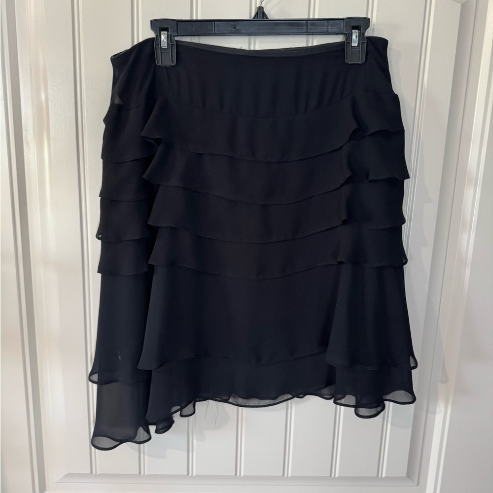 3/for $15 🍒 Elegant Black Tiered Ruffles, Layered Skirt (Women’s Size 10) - Picture 3 of 12
